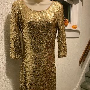 Bb Dakota gold sequined mini dress